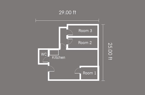 Live work style studio 600 sq ft with 3 rooms, open area, WC and kitchen area available in N15