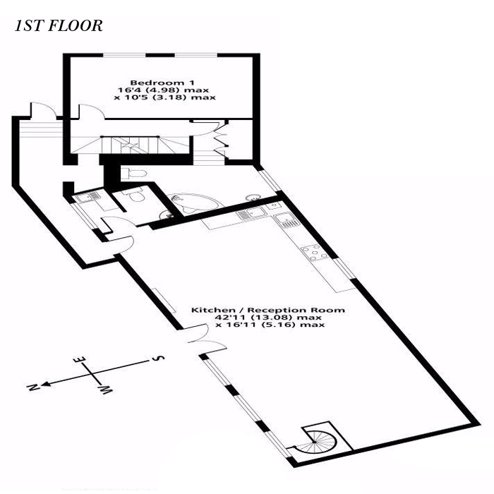 Very quirky ground and first floor 3 bedroom live work unit, with large open area that can be used as a studio / rehearsal space in SE1